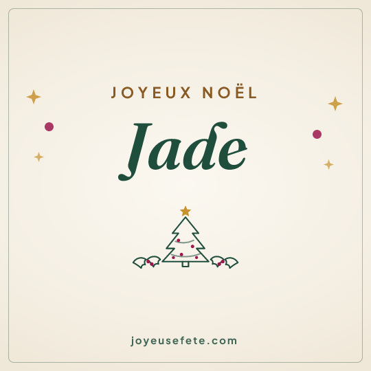 Image carrée « Joyeux Noël Jade » pour WhatsApp