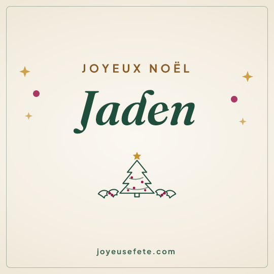 Image carrée « Joyeux Noël Jaden » pour WhatsApp