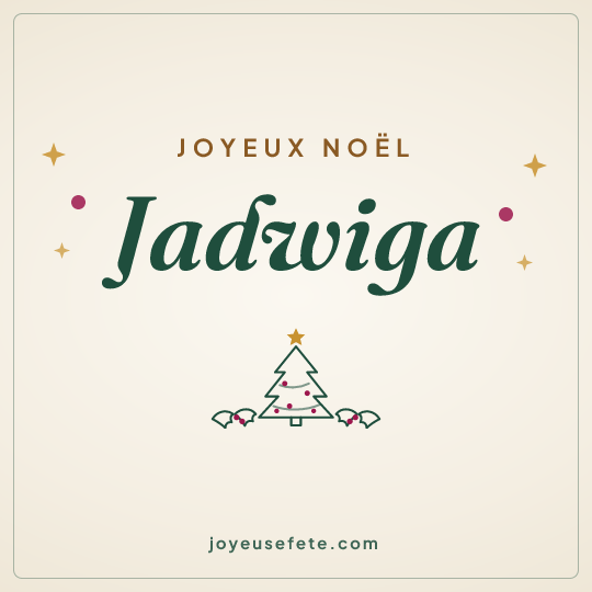 Image carrée « Joyeux Noël Jadwiga » pour WhatsApp
