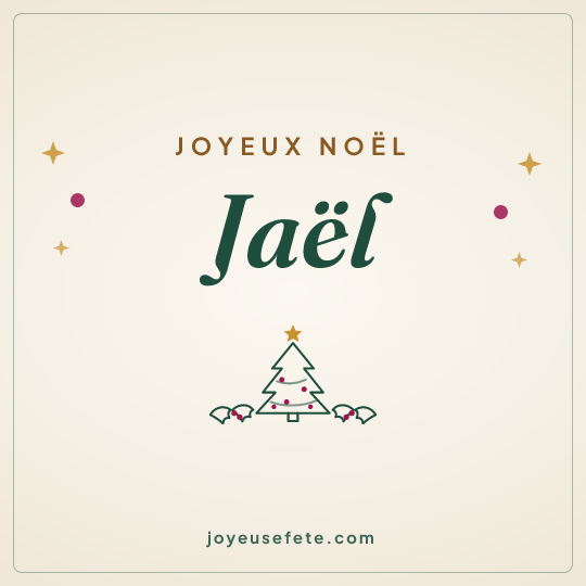 Image carrée « Joyeux Noël Jaël » pour WhatsApp