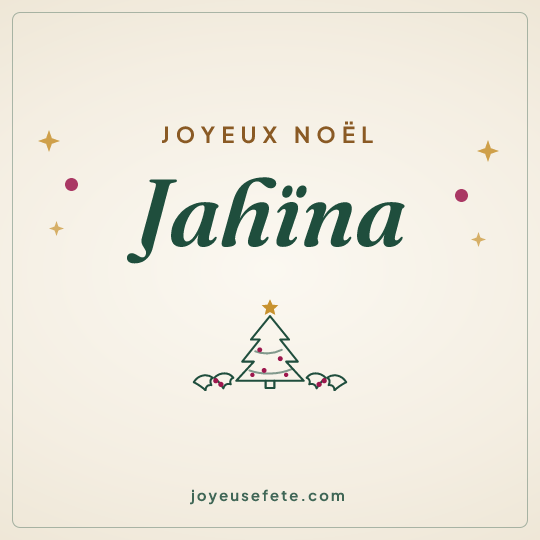 Image carrée « Joyeux Noël Jahïna » pour WhatsApp
