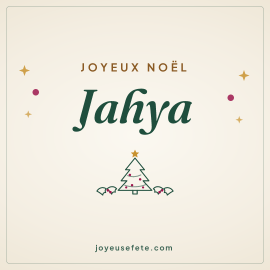 Image carrée « Joyeux Noël Jahya » pour WhatsApp
