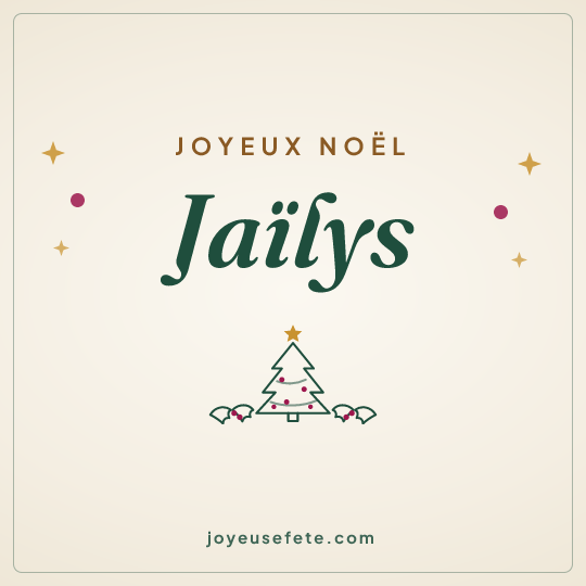 Image carrée « Joyeux Noël Jaïlys » pour WhatsApp