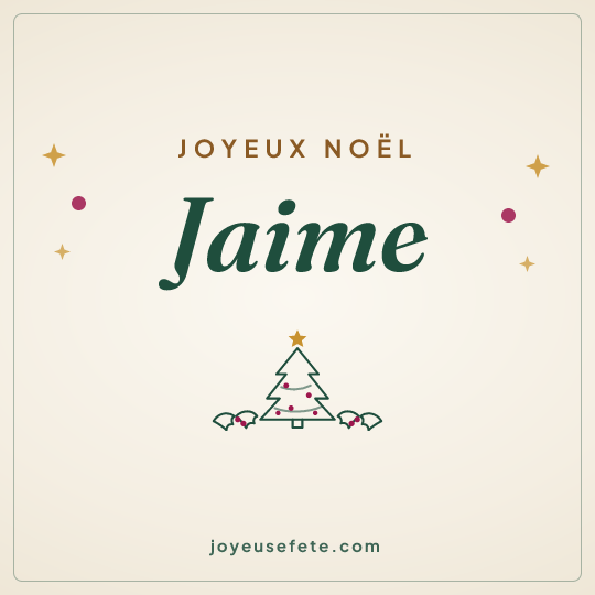 Image carrée « Joyeux Noël Jaime » pour WhatsApp
