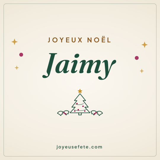 Image carrée « Joyeux Noël Jaimy » pour WhatsApp