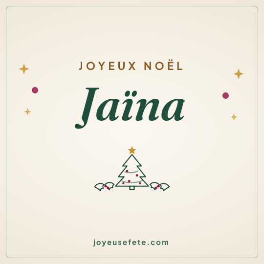 Image carrée « Joyeux Noël Jaïna » pour WhatsApp