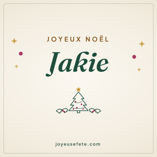 Image carrée « Joyeux Noël Jakie » pour WhatsApp