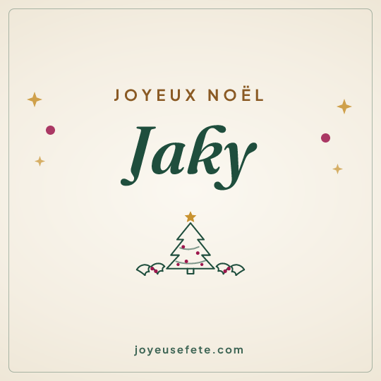 Image carrée « Joyeux Noël Jaky » pour WhatsApp