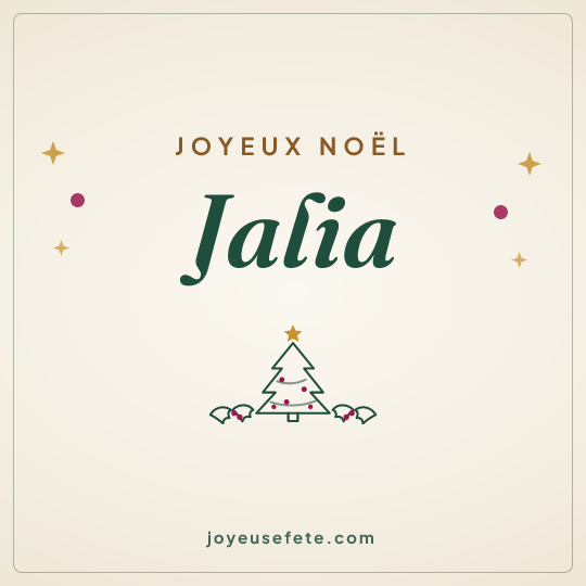 Image carrée « Joyeux Noël Jalia » pour WhatsApp