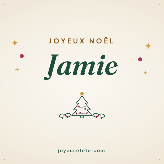 Image carrée « Joyeux Noël Jamie » pour WhatsApp