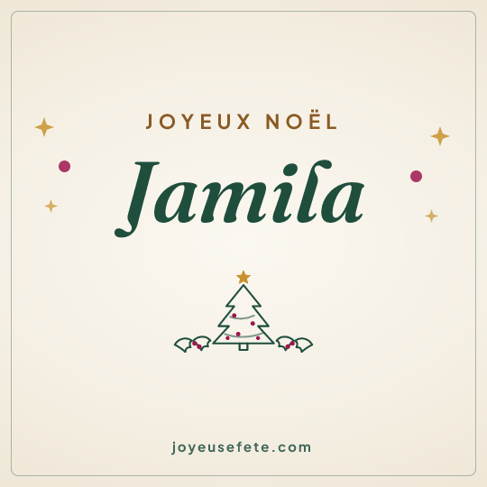 Image carrée « Joyeux Noël Jamila » pour WhatsApp