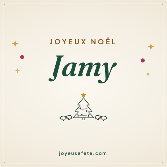 Image carrée « Joyeux Noël Jamy » pour WhatsApp