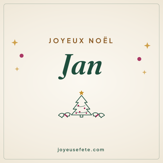 Image carrée « Joyeux Noël Jan » pour WhatsApp