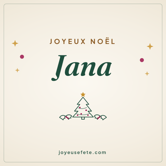 Image carrée « Joyeux Noël Jana » pour WhatsApp
