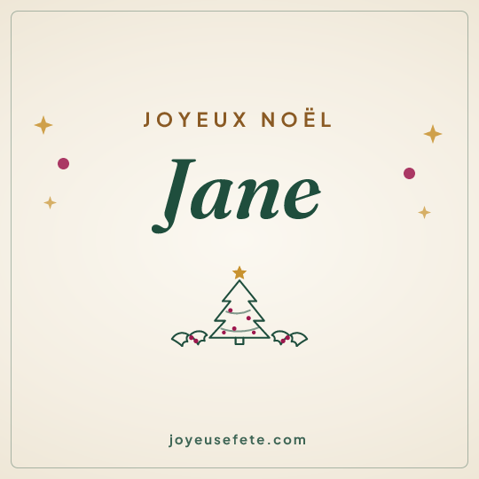 Image carrée « Joyeux Noël Jane » pour WhatsApp