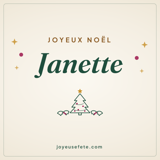 Image carrée « Joyeux Noël Janette » pour WhatsApp
