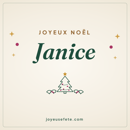 Image carrée « Joyeux Noël Janice » pour WhatsApp