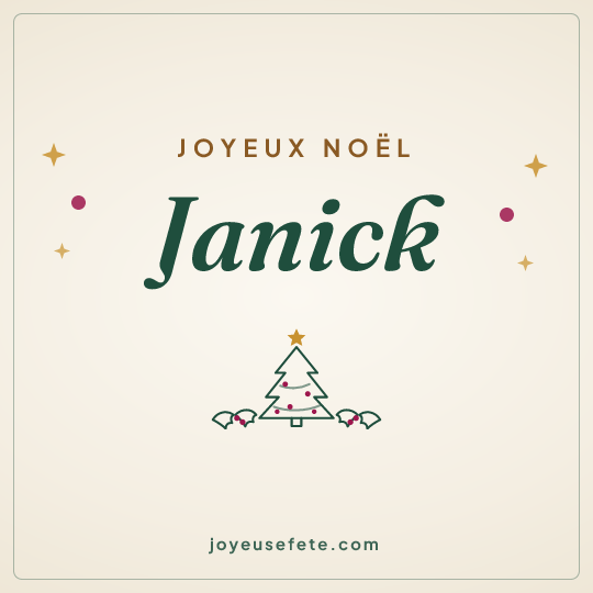Image carrée « Joyeux Noël Janick » pour WhatsApp