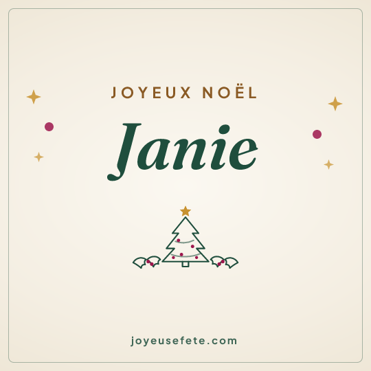 Image carrée « Joyeux Noël Janie » pour WhatsApp