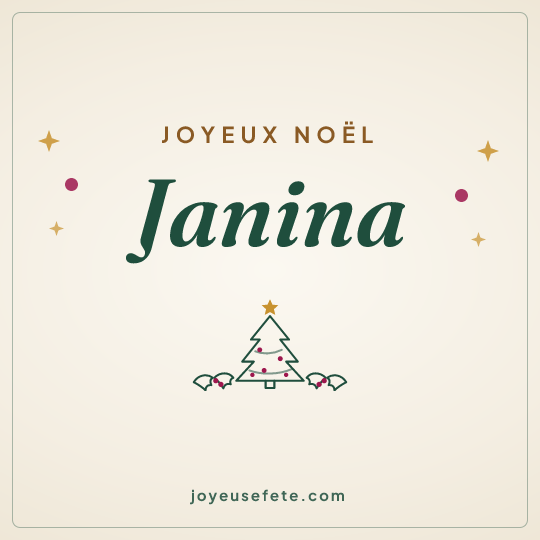 Image carrée « Joyeux Noël Janina » pour WhatsApp