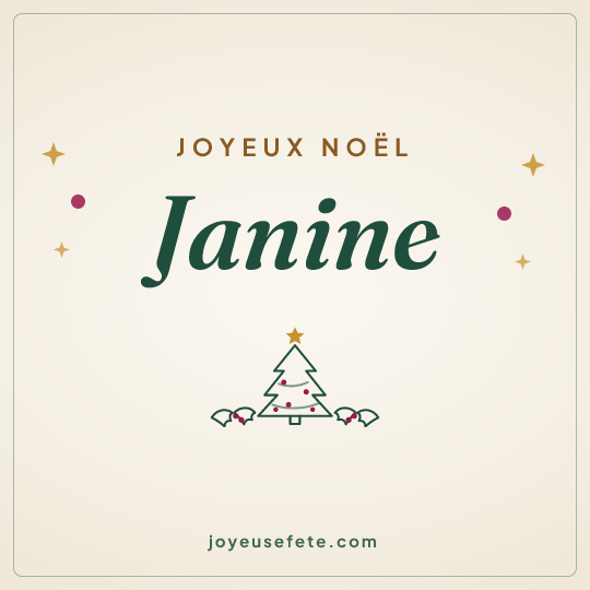 Image carrée « Joyeux Noël Janine » pour WhatsApp