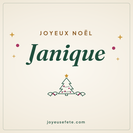 Image carrée « Joyeux Noël Janique » pour WhatsApp