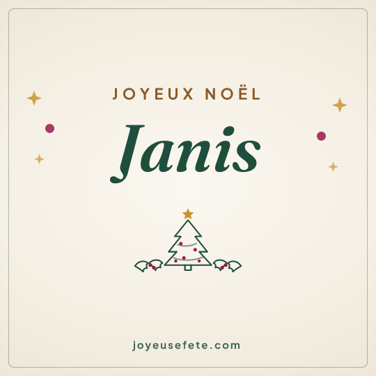Image carrée « Joyeux Noël Janis » pour WhatsApp