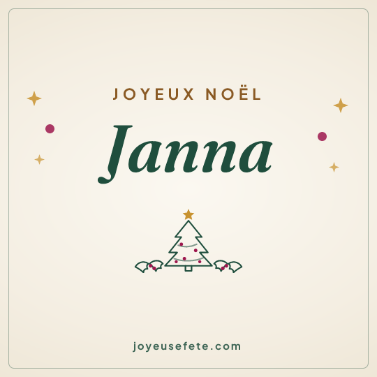 Image carrée « Joyeux Noël Janna » pour WhatsApp