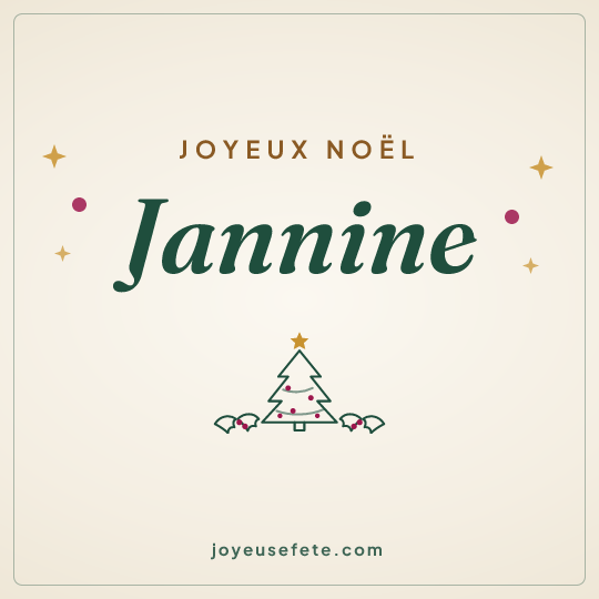 Image carrée « Joyeux Noël Jannine » pour WhatsApp