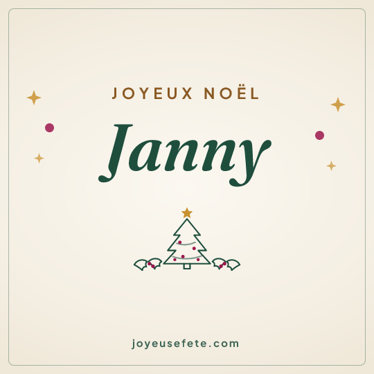 Image carrée « Joyeux Noël Janny » pour WhatsApp