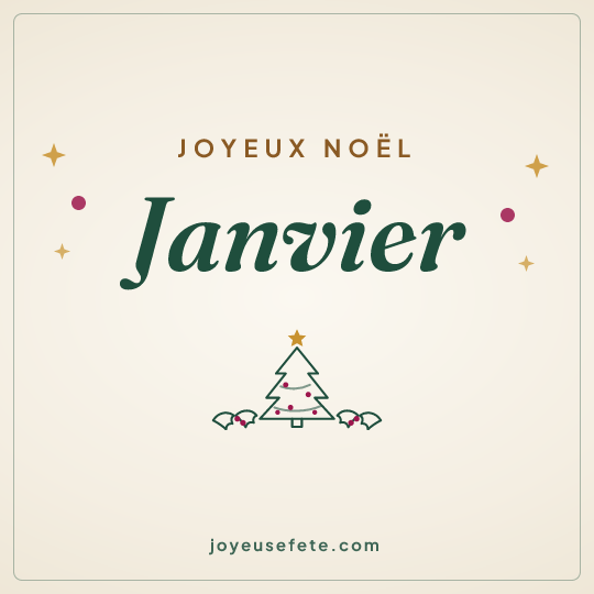 Image carrée « Joyeux Noël Janvier » pour WhatsApp