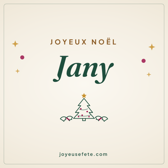 Image carrée « Joyeux Noël Jany » pour WhatsApp