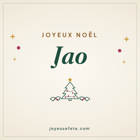Image carrée « Joyeux Noël Jao » pour WhatsApp