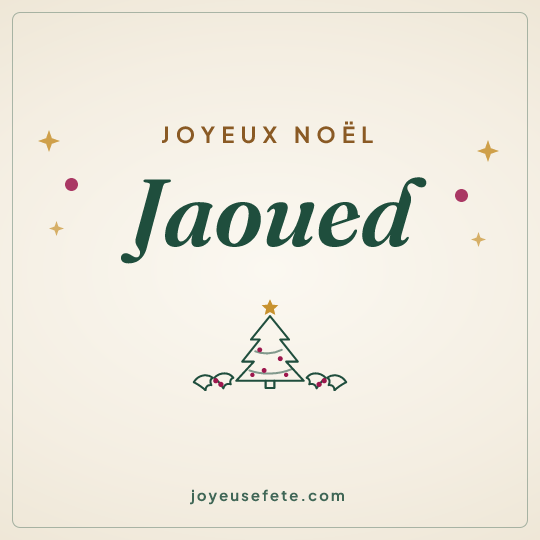 Image carrée « Joyeux Noël Jaoued » pour WhatsApp