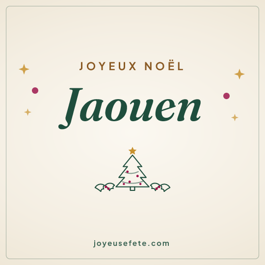 Image carrée « Joyeux Noël Jaouen » pour WhatsApp