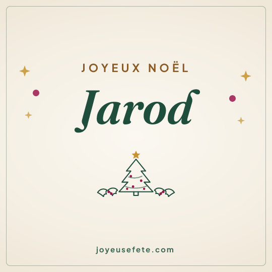 Image carrée « Joyeux Noël Jarod » pour WhatsApp