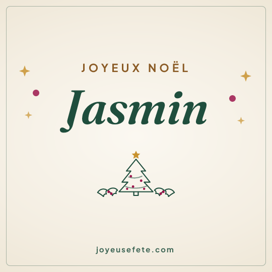 Image carrée « Joyeux Noël Jasmin » pour WhatsApp