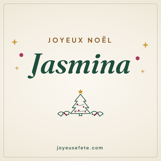 Image carrée « Joyeux Noël Jasmina » pour WhatsApp
