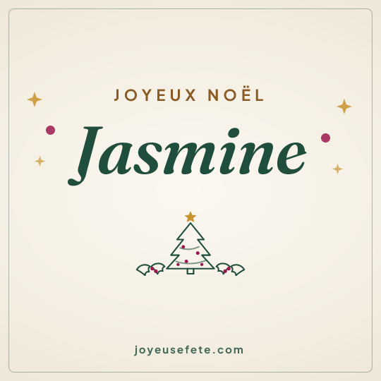 Image carrée « Joyeux Noël Jasmine » pour WhatsApp