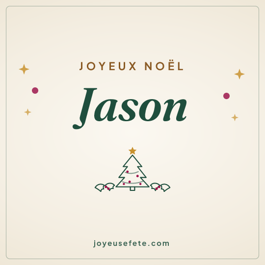 Image carrée « Joyeux Noël Jason » pour WhatsApp