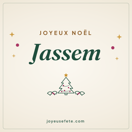 Image carrée « Joyeux Noël Jassem » pour WhatsApp