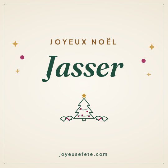 Image carrée « Joyeux Noël Jasser » pour WhatsApp