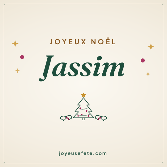 Image carrée « Joyeux Noël Jassim » pour WhatsApp