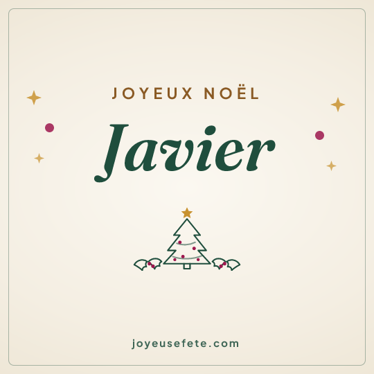 Image carrée « Joyeux Noël Javier » pour WhatsApp