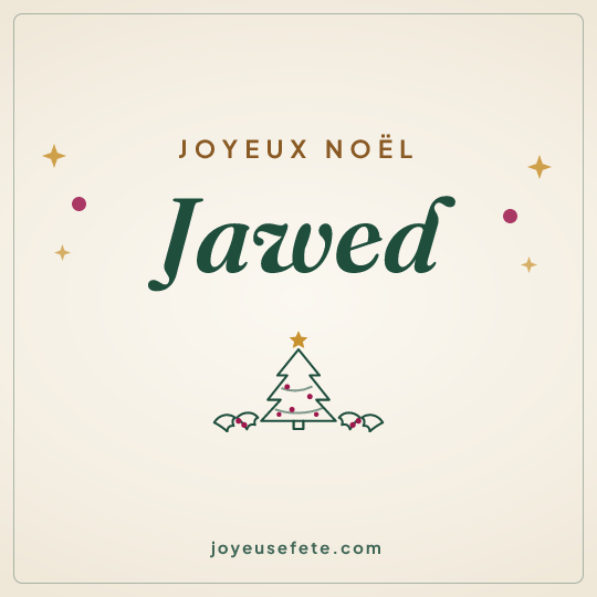 Image carrée « Joyeux Noël Jawed » pour WhatsApp
