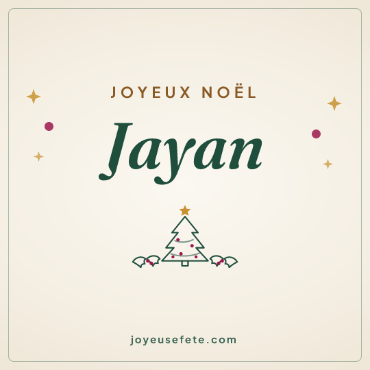Image carrée « Joyeux Noël Jayan » pour WhatsApp