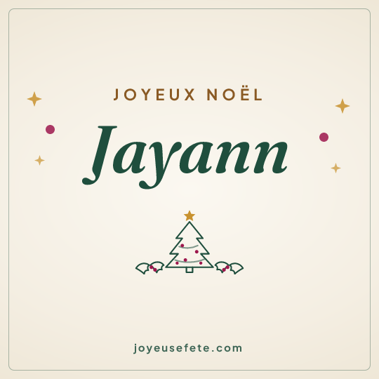 Image carrée « Joyeux Noël Jayann » pour WhatsApp