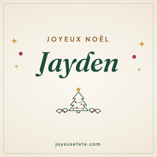 Image carrée « Joyeux Noël Jayden » pour WhatsApp