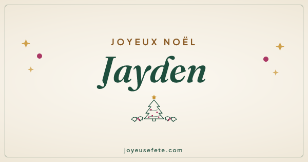 Image « Joyeux Noël Jayden » au format large