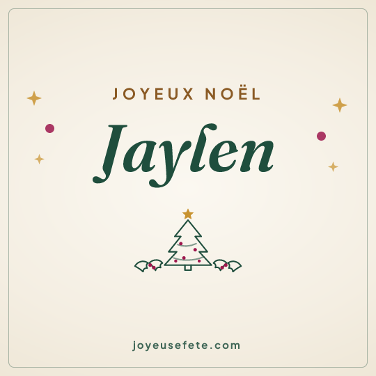 Image carrée « Joyeux Noël Jaylen » pour WhatsApp